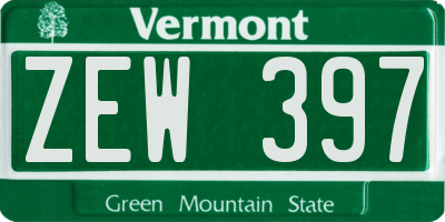 VT license plate ZEW397