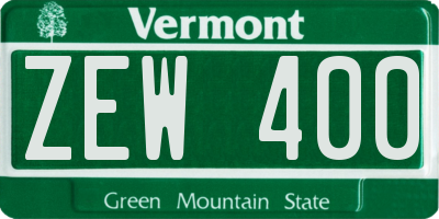 VT license plate ZEW400