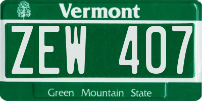 VT license plate ZEW407
