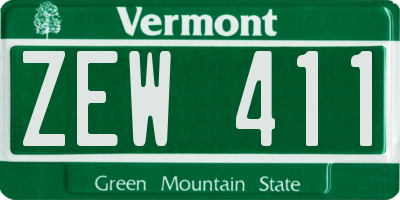 VT license plate ZEW411