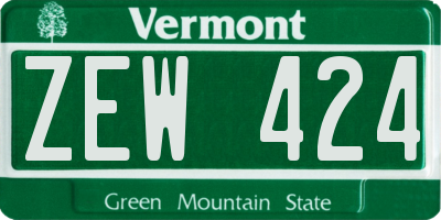 VT license plate ZEW424