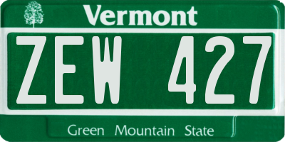 VT license plate ZEW427