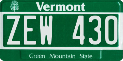 VT license plate ZEW430