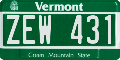 VT license plate ZEW431