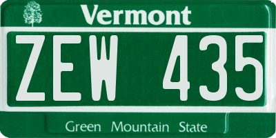 VT license plate ZEW435