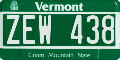 VT license plate ZEW438