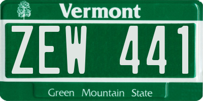 VT license plate ZEW441