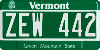 VT license plate ZEW442