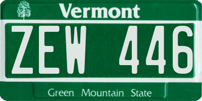VT license plate ZEW446