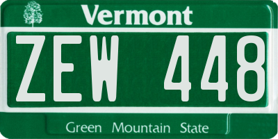 VT license plate ZEW448