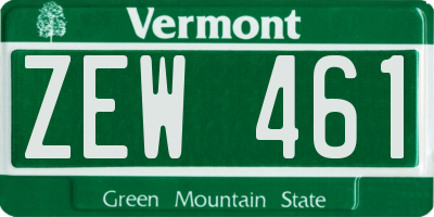 VT license plate ZEW461