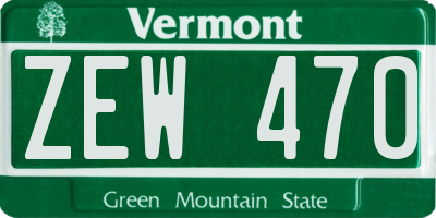 VT license plate ZEW470