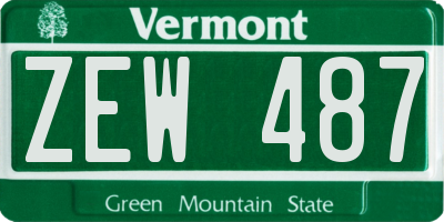 VT license plate ZEW487