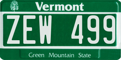 VT license plate ZEW499