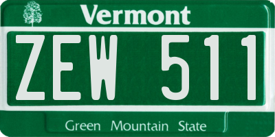 VT license plate ZEW511
