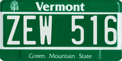 VT license plate ZEW516