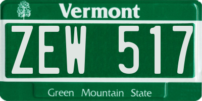 VT license plate ZEW517