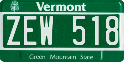 VT license plate ZEW518