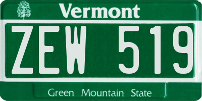 VT license plate ZEW519