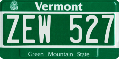VT license plate ZEW527