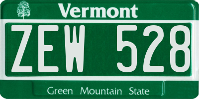 VT license plate ZEW528