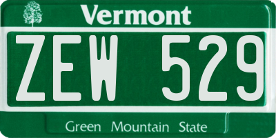 VT license plate ZEW529
