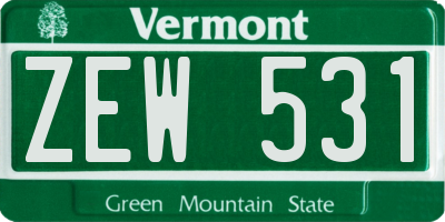 VT license plate ZEW531