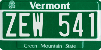 VT license plate ZEW541