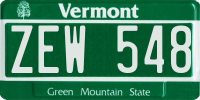 VT license plate ZEW548