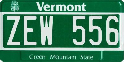 VT license plate ZEW556