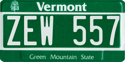 VT license plate ZEW557