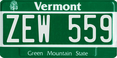 VT license plate ZEW559