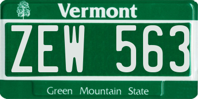 VT license plate ZEW563