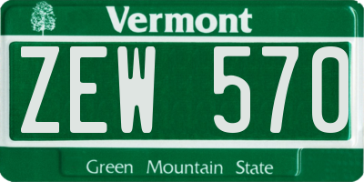 VT license plate ZEW570