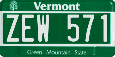 VT license plate ZEW571