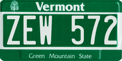 VT license plate ZEW572