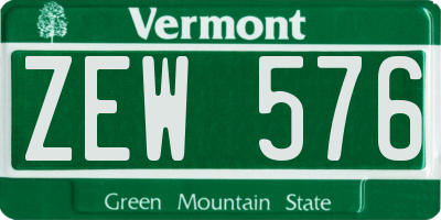 VT license plate ZEW576