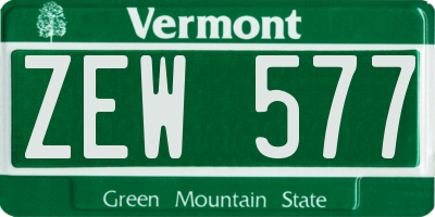 VT license plate ZEW577