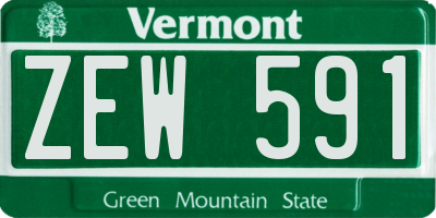 VT license plate ZEW591