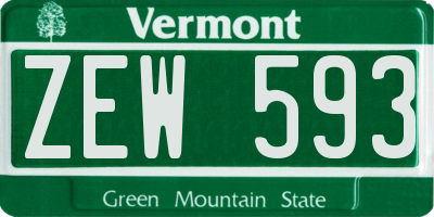 VT license plate ZEW593