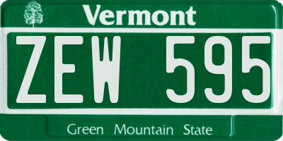 VT license plate ZEW595