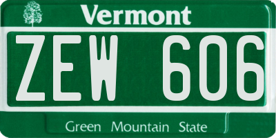 VT license plate ZEW606
