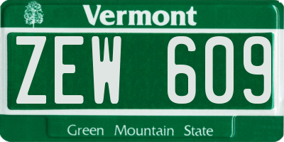 VT license plate ZEW609