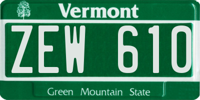 VT license plate ZEW610