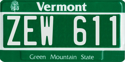 VT license plate ZEW611
