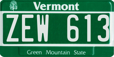 VT license plate ZEW613