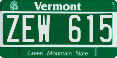 VT license plate ZEW615