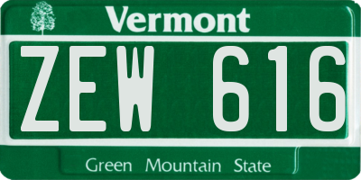 VT license plate ZEW616