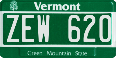 VT license plate ZEW620