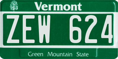 VT license plate ZEW624